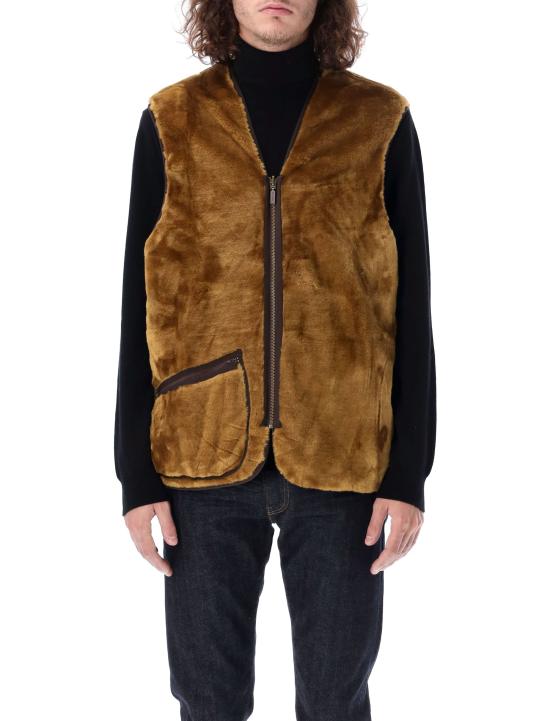 26FW 바버 웜 파일 웨이스트코트 집 인 라이너 MLI0004 BR31 BROWN - BARBOUR