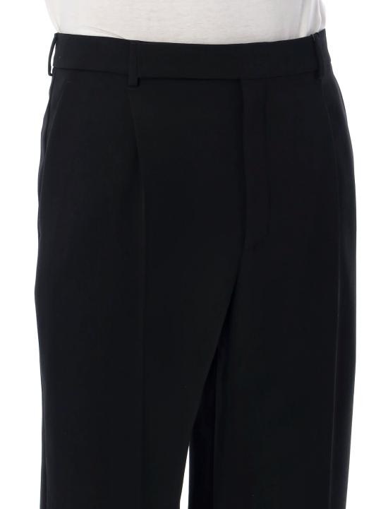 26FW 생로랑 플루이드 그레인 드 푸드르 포멀 슬랙스 A000O7Y7E63 1000 BLACK - SAINT LAURENT