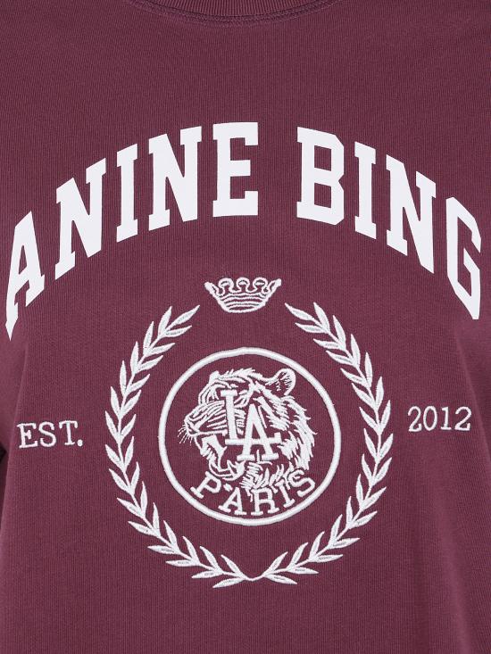 26FW 애니빙 반팔 티셔츠 A0812695BGN28 BURGUNDY - ANINE BING