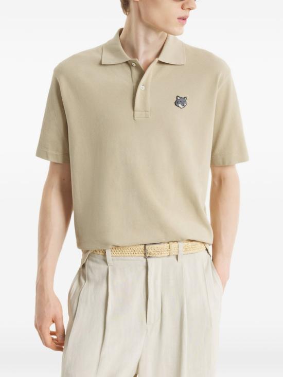 26SS 메종키츠네 폭스 헤드 컴포트 폴로 티셔츠 PM00210KP0001 0450 TEA LEAF - MAISON KITSUNE