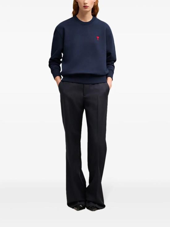 26FW 아미 스몰 하트 로고 스웨트셔츠 BFUSW035730 430 NAVY - AMI