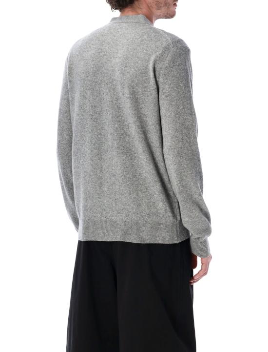 26FW 꼼데가르송 플레이 블랙 하트 니트 가디건 AXN024051 2 LIGHT GREY - COMME DES GARCONS