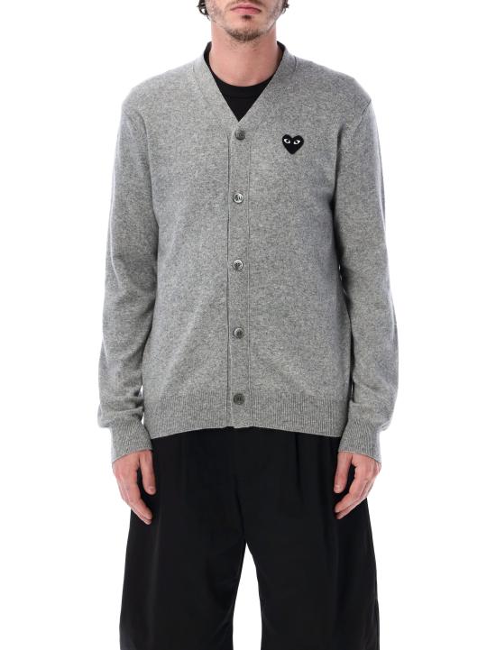 26FW 꼼데가르송 플레이 블랙 하트 니트 가디건 AXN024051 2 LIGHT GREY