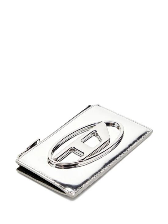 26FW 디젤 1DR 로고 메탈릭 지퍼 카드 홀더 X10270PS202 H0535 METALLIC - DIESEL
