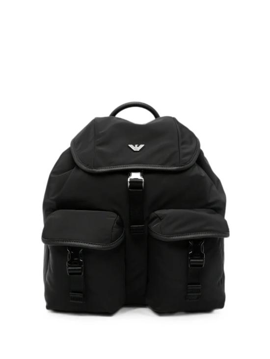 26FW 엠포리오 아르마니 로고 플랩 버클 백팩 EM004503AF28784 UC001 BLACK