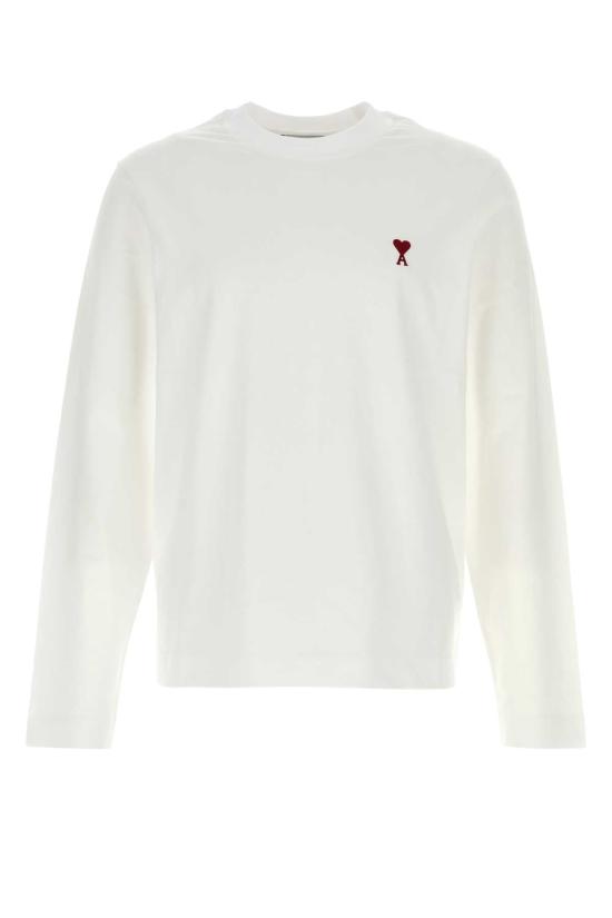  아미 스몰 하트 로고 롱슬리브 티셔츠 BFUTS235724 100 WHITE