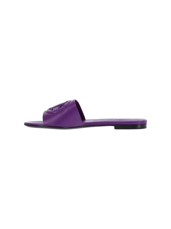  돌체앤가바나 DG 로고 카프스킨 슬리퍼 CQ0436 AY329 8H438 Violet - DOLCE & GABBANA
