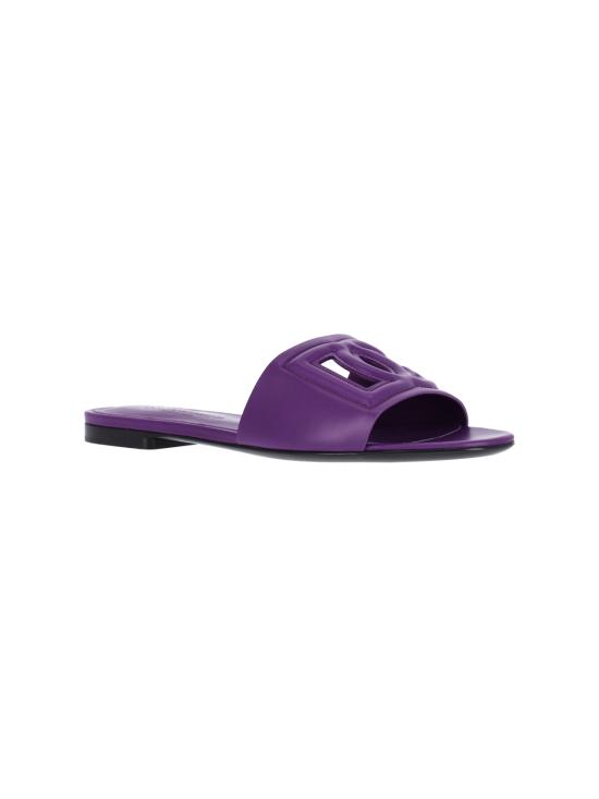  돌체앤가바나 DG 로고 카프스킨 슬리퍼 CQ0436 AY329 8H438 Violet - DOLCE & GABBANA