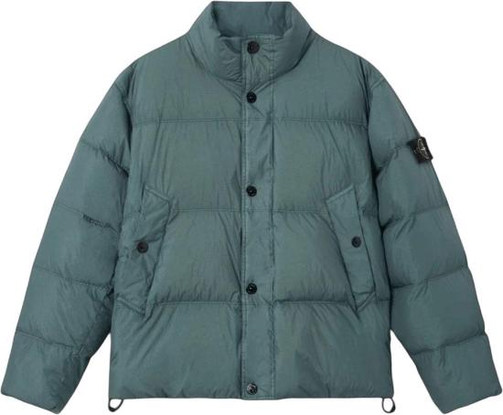 26FW 스톤 아일랜드 숏패딩 STONEISLANDL2S154100109S0A23V005TGARMENTDYEDCRINKLEREPSNYDOWNJACKETGREEN NAVY