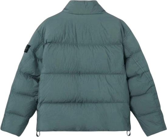 26FW 스톤 아일랜드 숏패딩 STONEISLANDL2S154100109S0A23V005TGARMENTDYEDCRINKLEREPSNYDOWNJACKETGREEN NAVY - STONE ISLAND