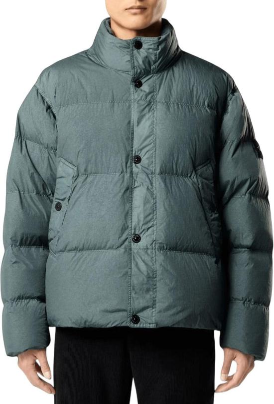 26FW 스톤 아일랜드 숏패딩 STONEISLANDL2S154100109S0A23V005TGARMENTDYEDCRINKLEREPSNYDOWNJACKETGREEN NAVY - STONE ISLAND