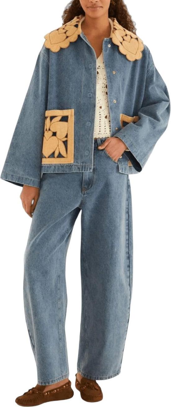 26FW 팜 리오 데님 팬츠 FARMRIO363817L0034RICHELIEUJEANSSTRAIGHTJEANSLIGHTBLUE - FARM RIO