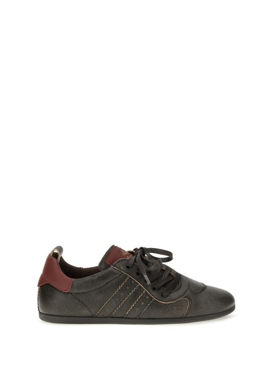 26FW 비비안웨스트우드 Plimsoll 드렁큰 ORB 자수 레더 스니커즈 75020066WL00FC P410 BLACK