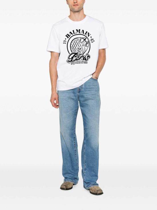 26FW 발망 반팔 티셔츠 HH1EG000BD68GAB White - BALMAIN
