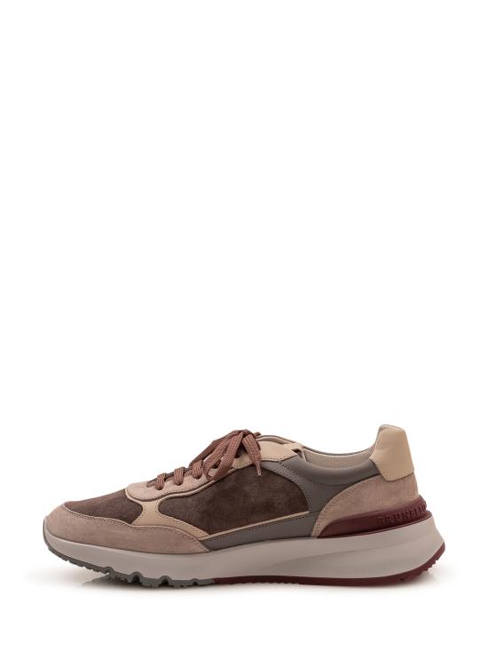 26FW 브루넬로 쿠치넬리 누벅 레더 스웨이드 러닝 스니커즈 MZUSNEO355 CYR60 ANTRACITE - BRUNELLO CUCINELLI
