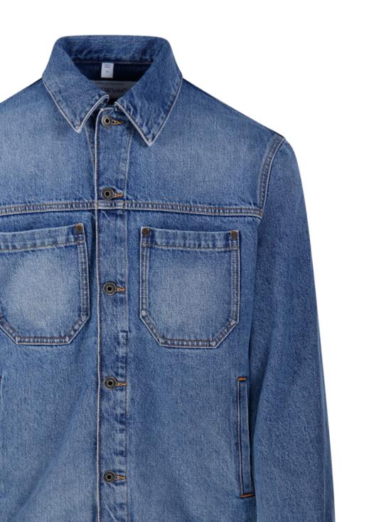 26SS 오프화이트 데님 자켓 OMYE09QS26 DEN002 4000 LIGHT MEDIUM BLUE - OFF WHITE
