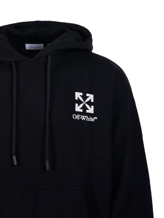 26SS 오프화이트 후드 티셔츠 OMBB085S26 FLE00O 0001 BLACK - OFF WHITE