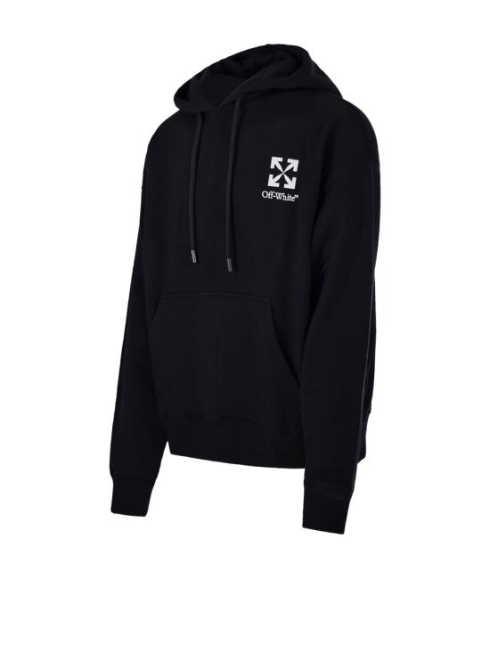 26SS 오프화이트 후드 티셔츠 OMBB085S26 FLE00O 0001 BLACK - OFF WHITE