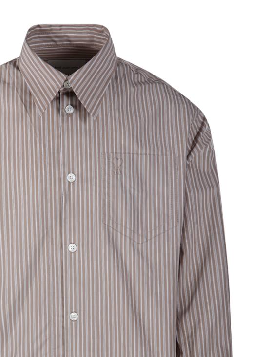 26SS 아미 긴팔 셔츠 USH808 CO0219 A040 BEIGE TAUPE WHITE - AMI