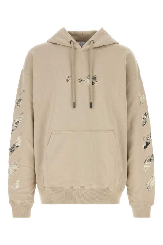 26FW 오프화이트 후드 티셔츠 OMBB085F26FLE00400 STRING Beige o Tan