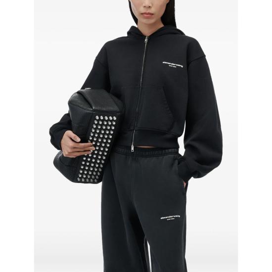 26FW 알렉산더 왕 후드 티셔츠 1CC4262799 011 BLACK - ALEXANDER WANG