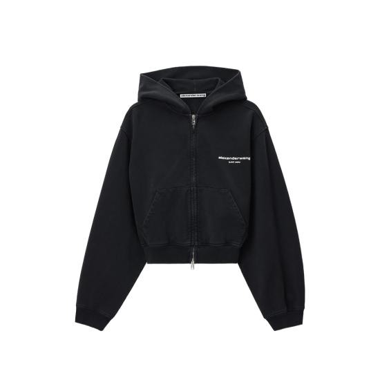 26FW 알렉산더 왕 후드 티셔츠 1CC4262799 011 BLACK