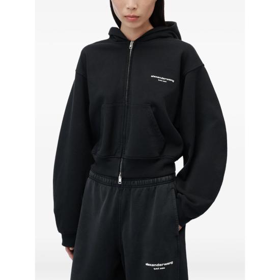 26FW 알렉산더 왕 후드 티셔츠 1CC4262799 011 BLACK - ALEXANDER WANG