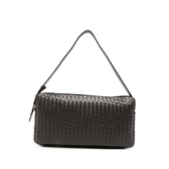 26FW 엘렘 숄더백 TROUSSE LARGE WOVEN DKBRO BROWN