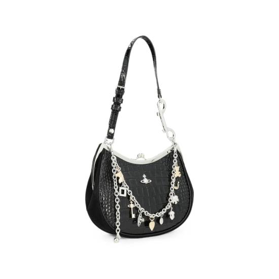 26FW 비비안웨스트우드 카프스킨 스몰 로고 토트백 카프스킨 스몰 로고 토트백 4B01000PW L0098 N401 BLACK - VIVIENNE WESTWOOD