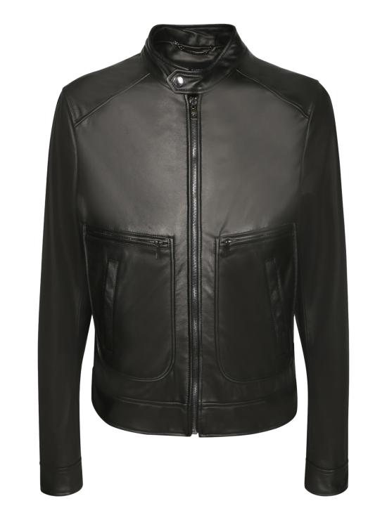 27FW 돌체앤가바나 가죽 자켓 G9CFVL HUL1V N0000 Black