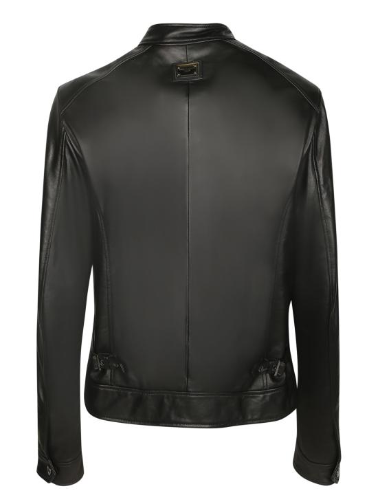 27FW 돌체앤가바나 가죽 자켓 G9CFVL HUL1V N0000 Black - DOLCE & GABBANA