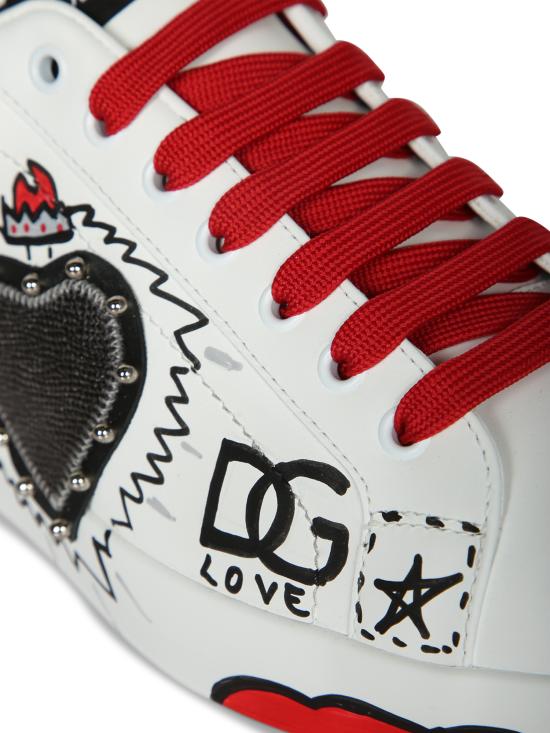 27FW 돌체앤가바나 포르토피노 카프스킨 스니커즈 CS2466 A0986 HS6GJ White - DOLCE & GABBANA