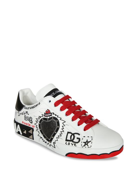 27FW 돌체앤가바나 포르토피노 카프스킨 스니커즈 CS2466 A0986 HS6GJ White - DOLCE & GABBANA