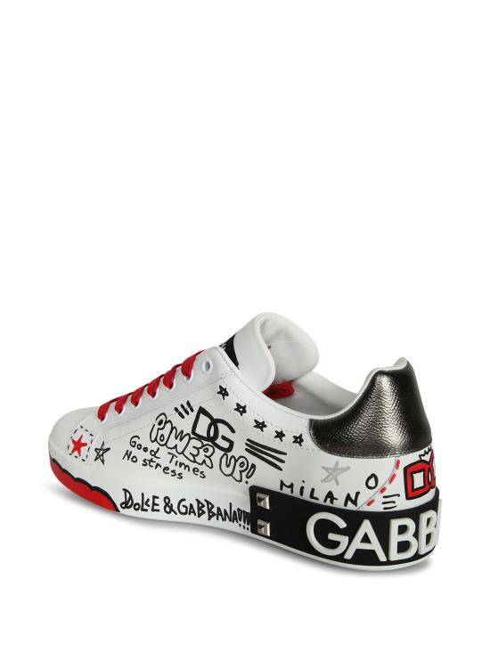 27FW 돌체앤가바나 포르토피노 카프스킨 스니커즈 CS2466 A0986 HS6GJ White - DOLCE & GABBANA