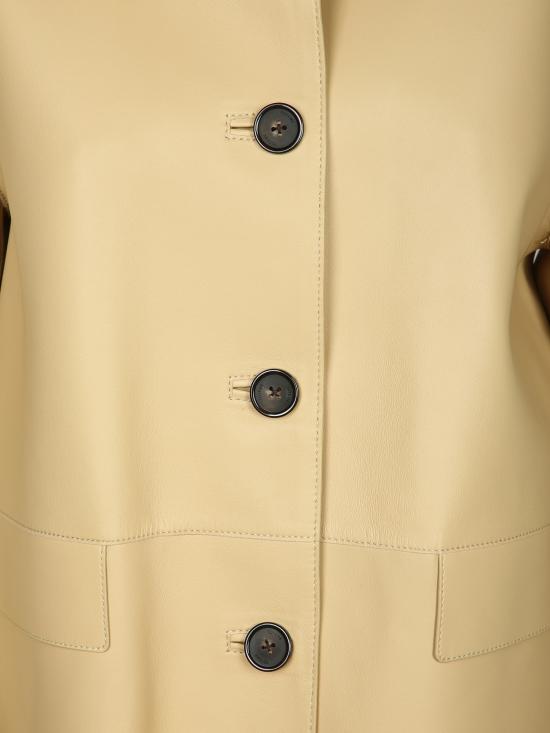 27FW 토템 본딩 가죽 재킷 263WRO0329 LE0056 378 Beige - TOTEME