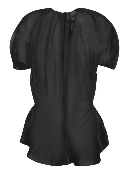 27FW 케이트 루미 실크 오간자 비대칭 탑 루미 실크 오간자 비대칭 탑 24893031 200 Black - KHAITE