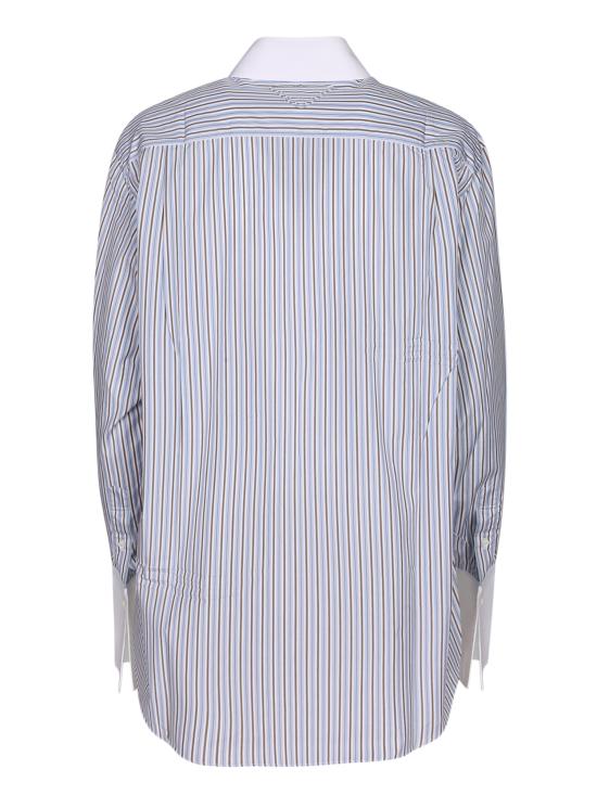 27FW 프라다 스트라이프 팝린 셔츠 P465JR 1H1K F0012 Blue - PRADA