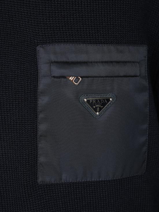 27FW 프라다 스웨터 UMB049 1W4X F0008 Blue - PRADA