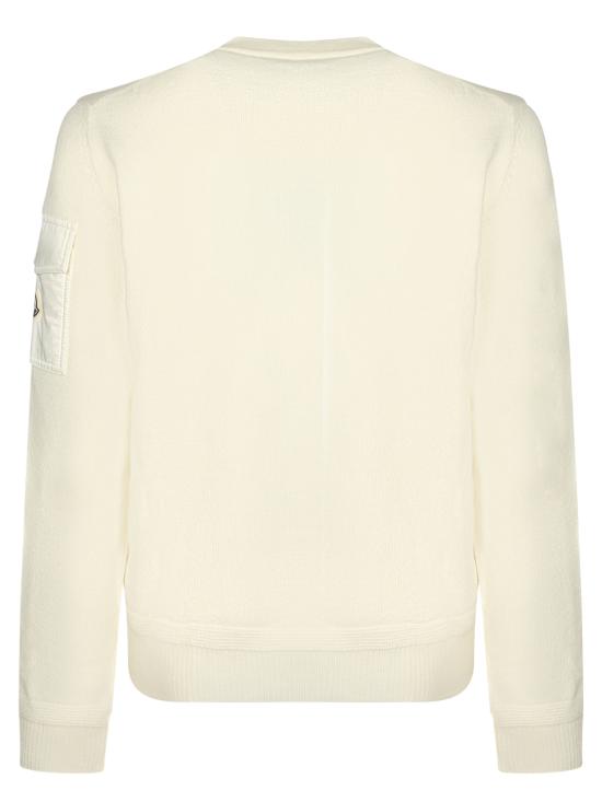27FW 몽클레어 슬리브 포켓 울 니트 스웨터 L20919C000 01 M1131 034 White - MONCLER