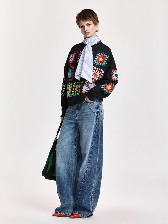 26FW 에센셜앤트워프 스웨터 Felpa Decorata con Ricami e Paillettes 멀티컬러 - ESSENTIEL ANTWERP