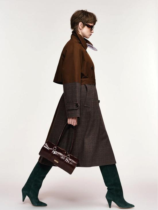 26FW 에센셜앤트워프 코트 트렌치 도피오페토 컬러 블록 Marrone/Grigio - ESSENTIEL ANTWERP
