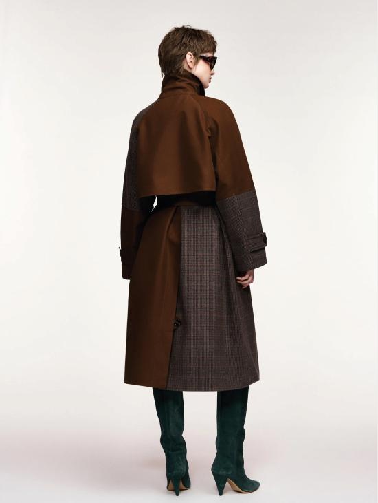 26FW 에센셜앤트워프 코트 트렌치 도피오페토 컬러 블록 Marrone/Grigio - ESSENTIEL ANTWERP