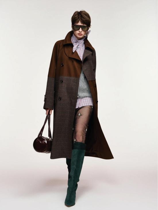 26FW 에센셜앤트워프 코트 트렌치 도피오페토 컬러 블록 Marrone/Grigio