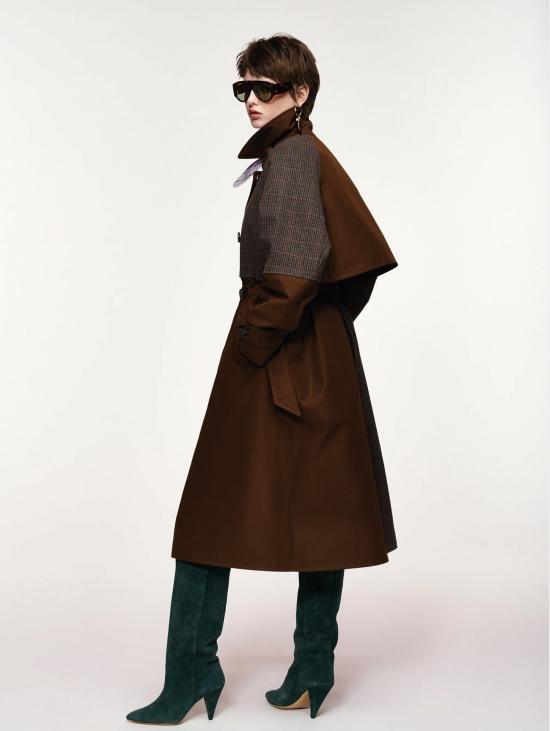 26FW 에센셜앤트워프 코트 트렌치 도피오페토 컬러 블록 Marrone/Grigio - ESSENTIEL ANTWERP