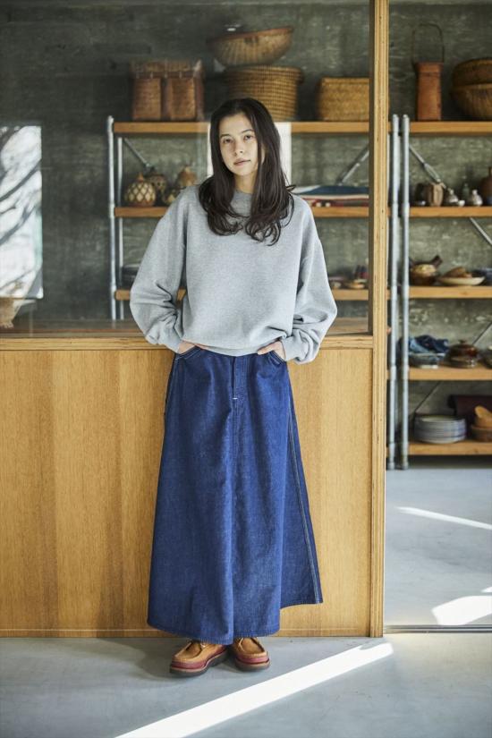  오어슬로우 데님 스커트 오슬로 30년대 페인터 롱