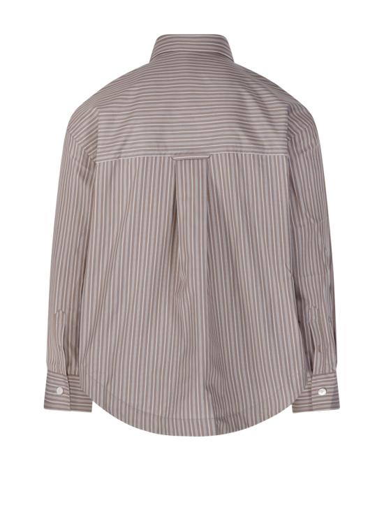 26SS 아미 셔츠 USH808 CO0219 A040 BEIGE TAUPE WHITE DOM - AMI