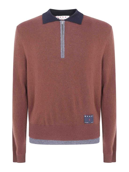 26FW 마르니 폴로 티셔츠 POMG0096Q0UFX331MXM53 Brown