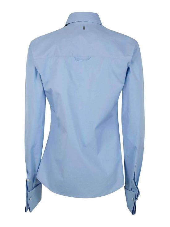 25FW 아미 블렌디드 실크 샤프 칼라 어드저스티드 셔츠 FSH817CO0063484 BLUE - AMI