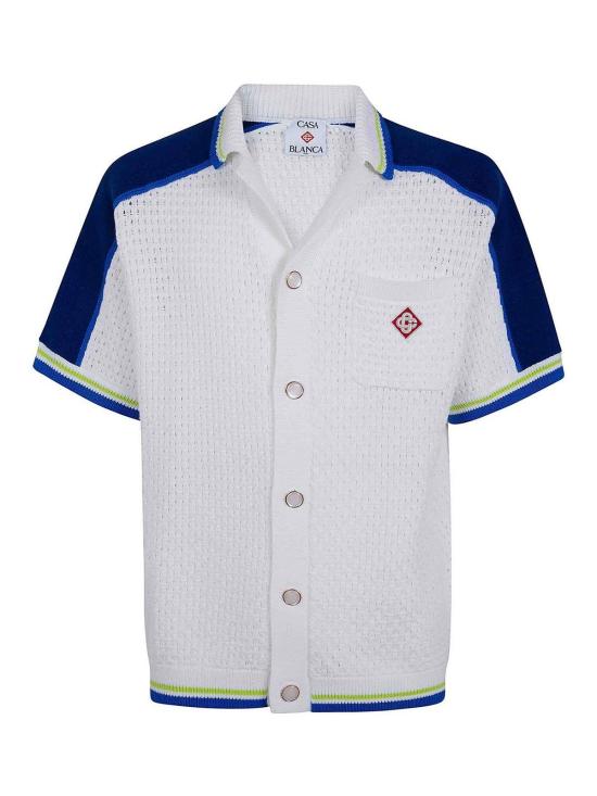 25FW 카사블랑카 반팔 셔츠 MSS26KW131001WHITE