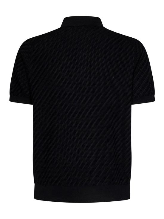 26FW 브리오니 코튼 실크 캐시미어 트라마 위브 폴로 셔츠 UMR20OPAK221000 Black - BRIONI